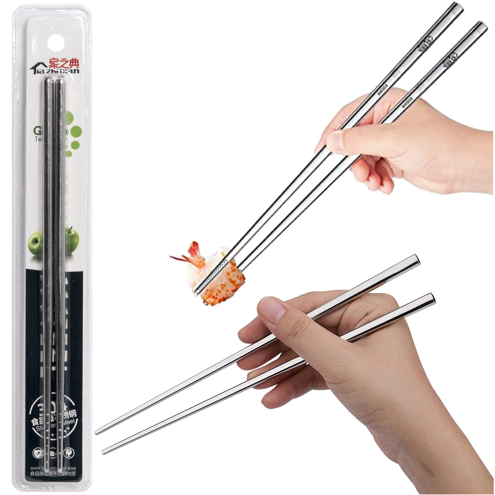 Azjatyckie Pałeczki Metalowe Ze Stali Nierdzewnej Sushi 23cm JIA ZHI DIAN